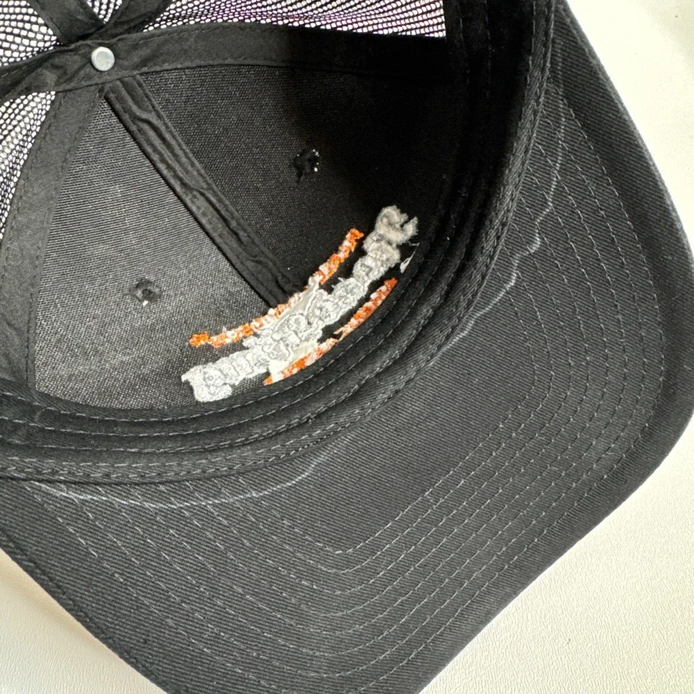 Harley Davidson‎ Snapback Canvas Hat Black Orange Logo Cap